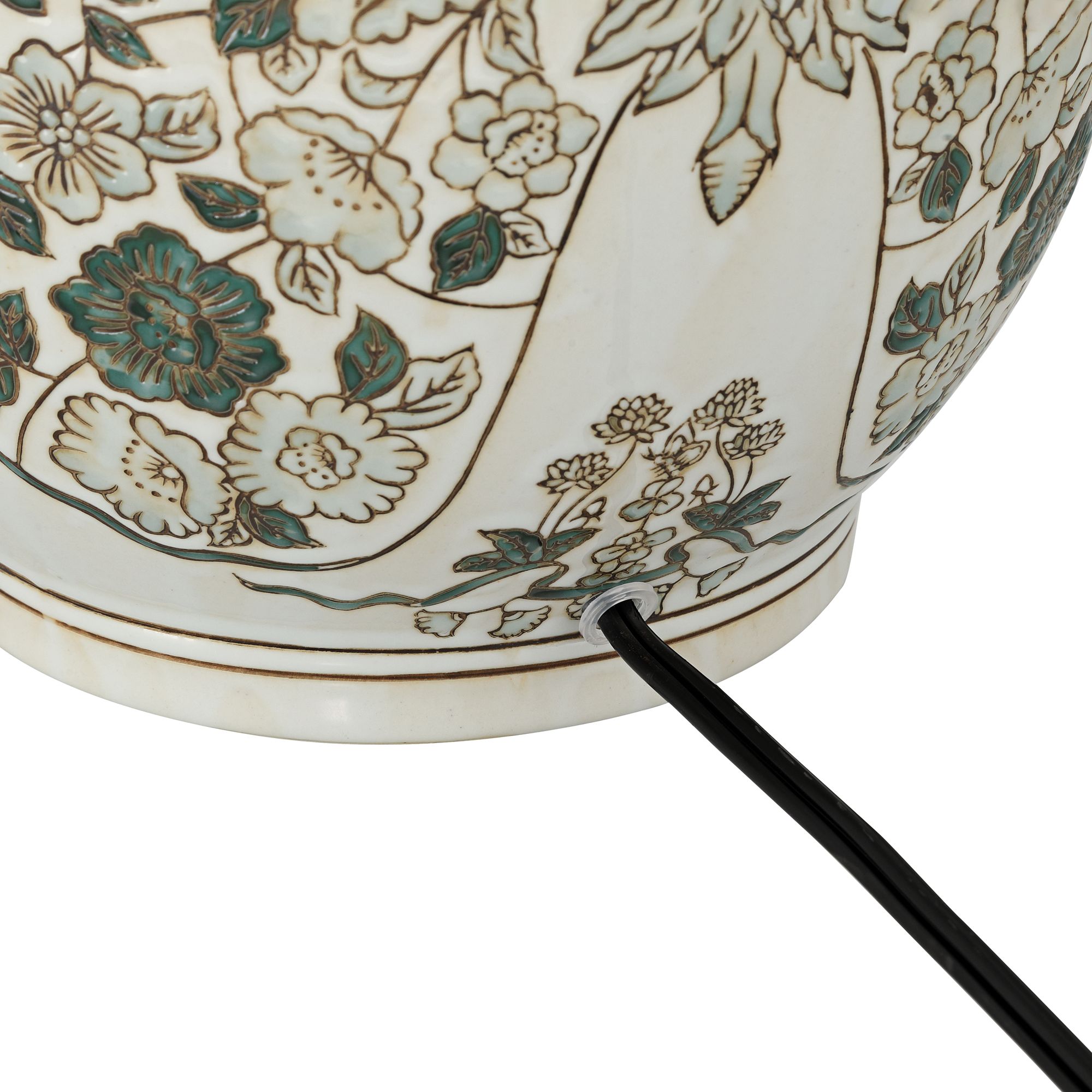 Ernest 23" High Green White Floral Porcelain Traditional Table Lamp in scene