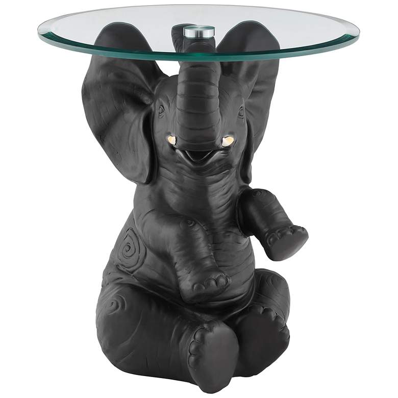Image 2 Ernie Elephant 20 inch Wide Dark Gray Side Table