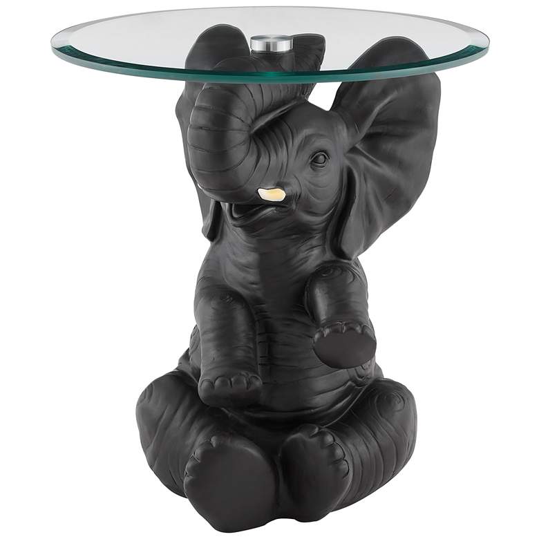 Image 5 Ernie Elephant 20 inch Wide Dark Gray Side Table more views