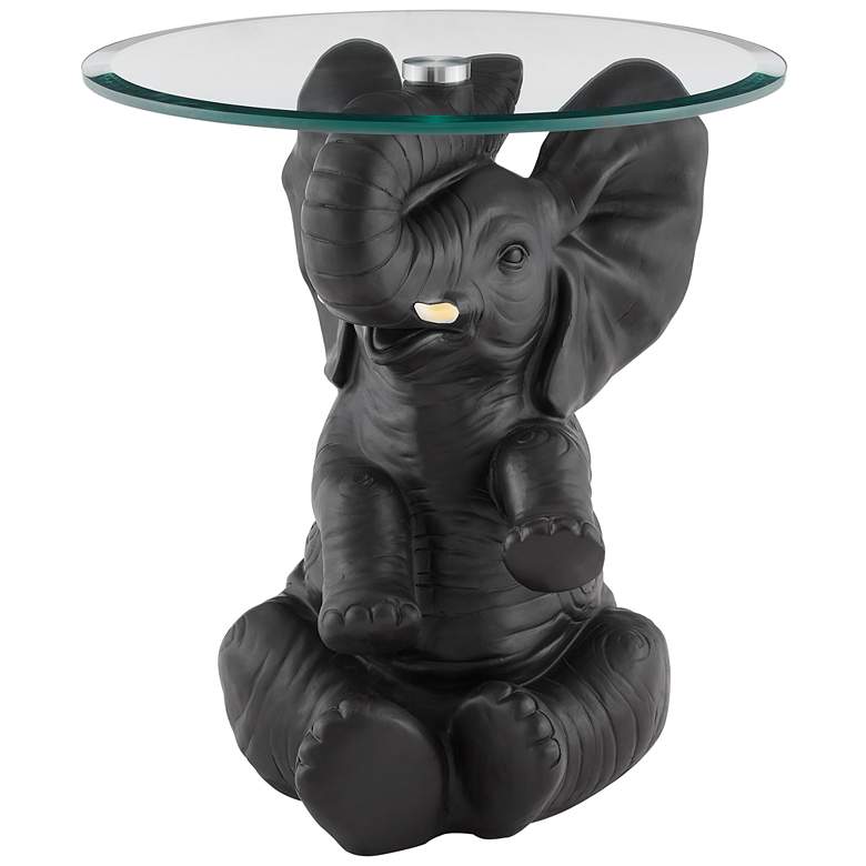 Image 5 Ernie Elephant 20" Wide Dark Gray Side Table more views