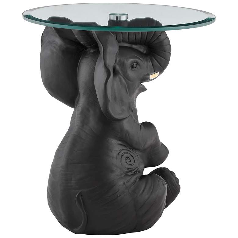 Image 7 Ernie Elephant 20 inch Wide Dark Gray Side Table more views