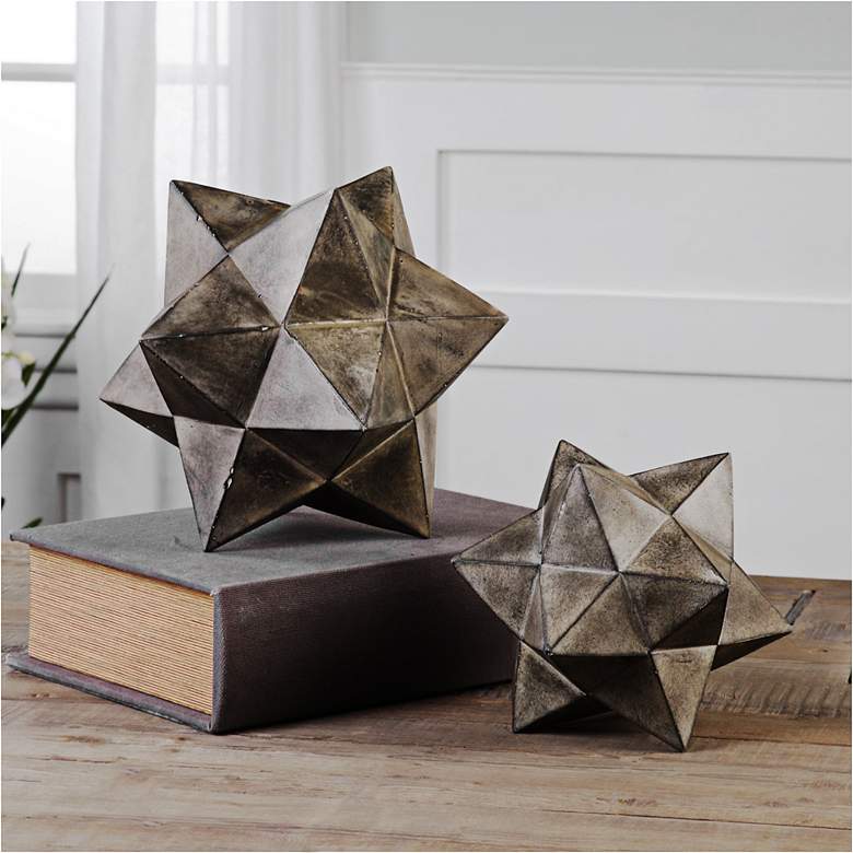 Image 1 Eros Concrete Geometric Stars by Uttermost - Set of 2