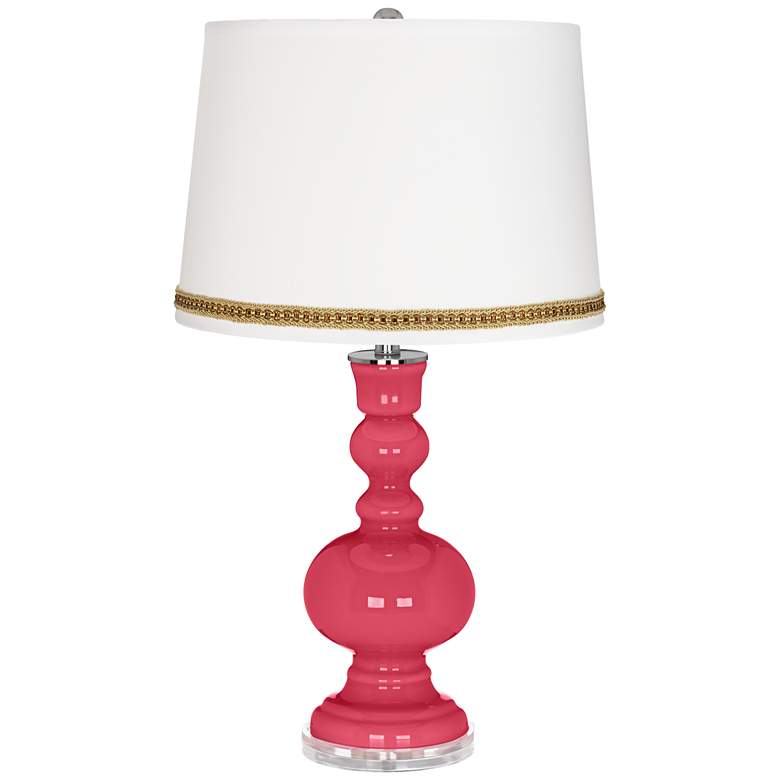 Image 1 Eros Pink Apothecary Table Lamp with Braid Trim
