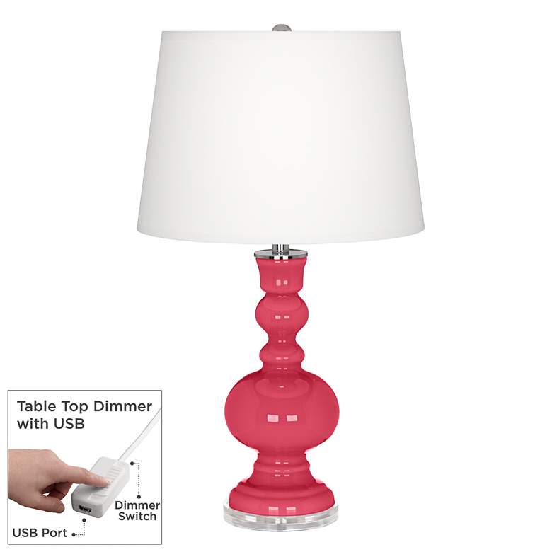 Image 1 Eros Pink Apothecary Table Lamp with Dimmer