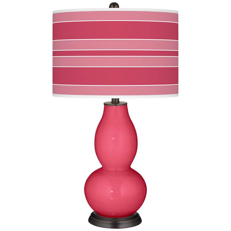 Image 1 Eros Pink Bold Stripe Double Gourd Table Lamp
