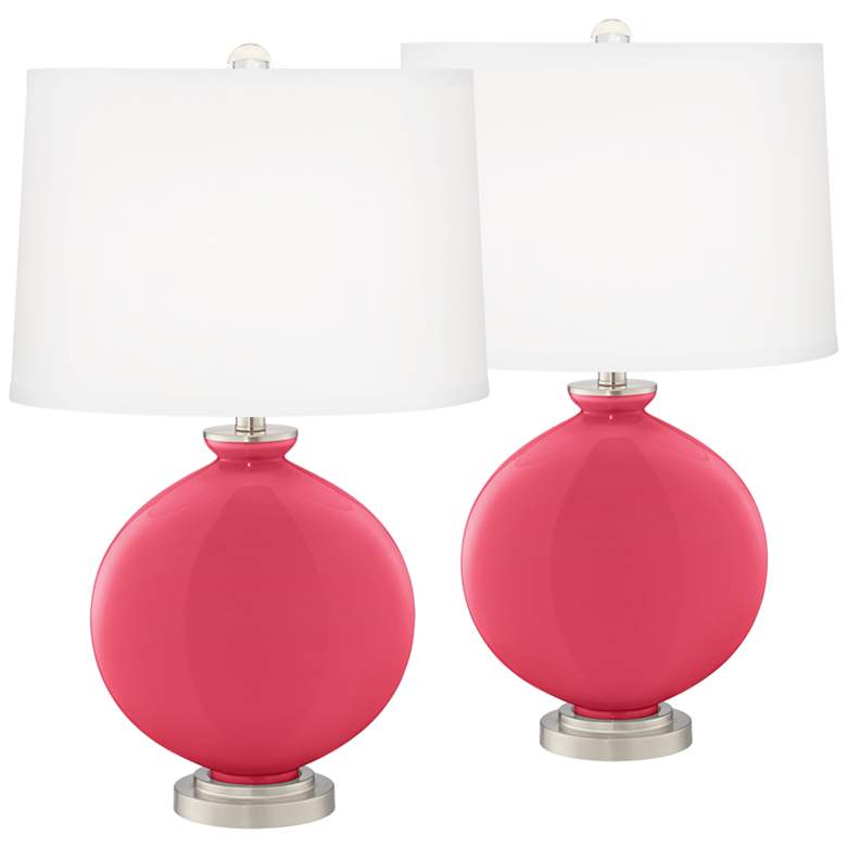 Image 2 Eros Pink Carrie Table Lamp Set of 2 with Dimmers