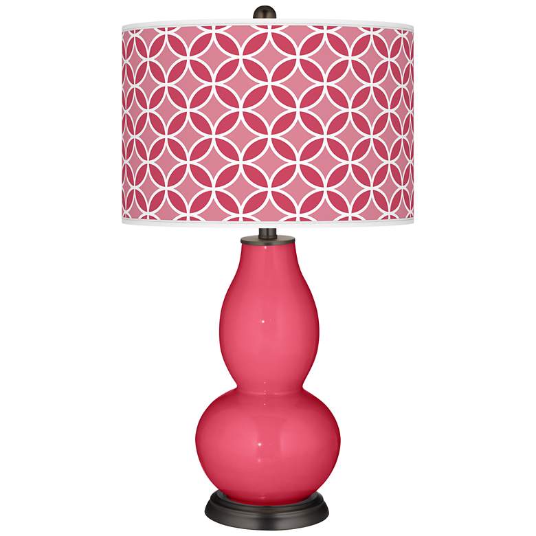 Image 1 Eros Pink Circle Rings Double Gourd Table Lamp