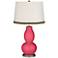 Eros Pink Double Gourd Table Lamp with Wave Braid Trim