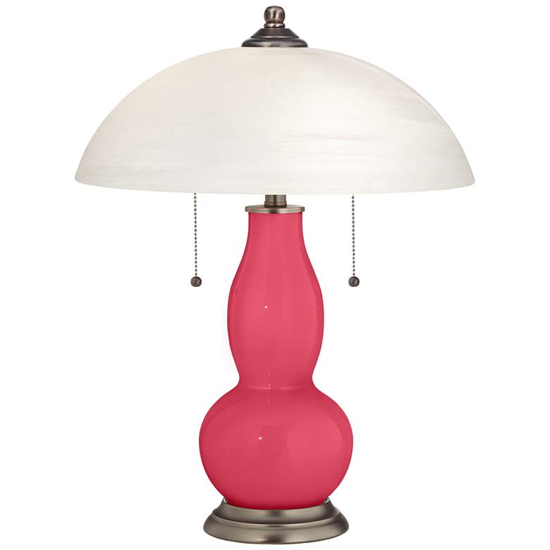 Image 1 Eros Pink Gourd-Shaped Table Lamp with Alabaster Shade