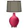 Eros Pink Gray Dupioni Silk Shade Ovo Table Lamp