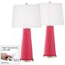 Eros Pink Leo Table Lamp Set of 2 with Dimmers