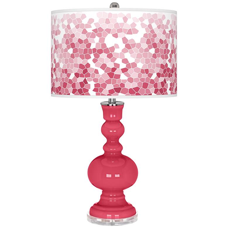 Image 1 Eros Pink Mosaic Giclee Apothecary Table Lamp