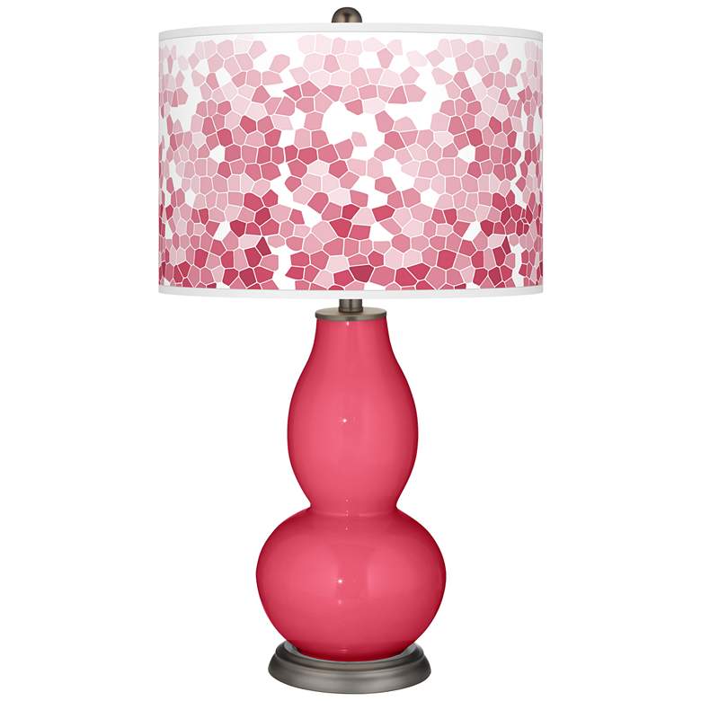 Image 1 Eros Pink Mosaic Giclee Double Gourd Table Lamp