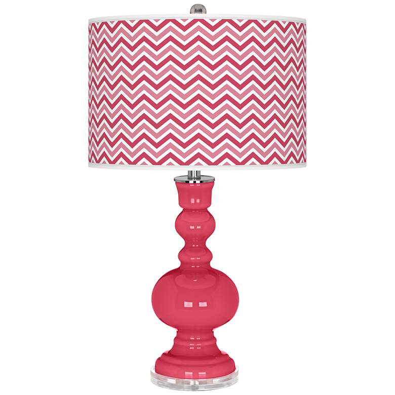 Image 1 Eros Pink Narrow Zig Zag Apothecary Table Lamp