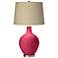 Eros Pink Oatmeal Linen Shade Ovo Table Lamp
