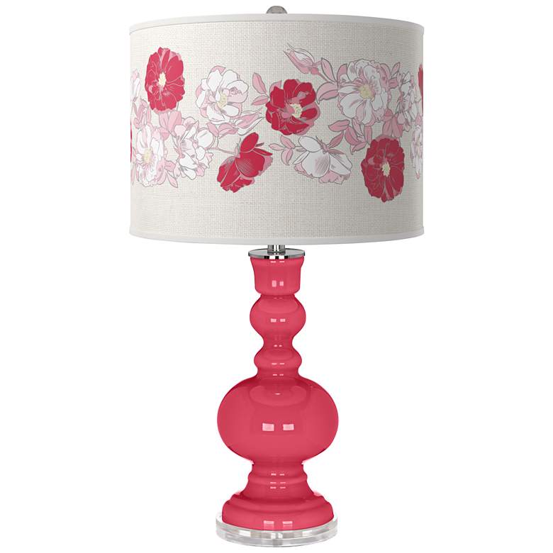 Image 1 Eros Pink Rose Bouquet Apothecary Table Lamp