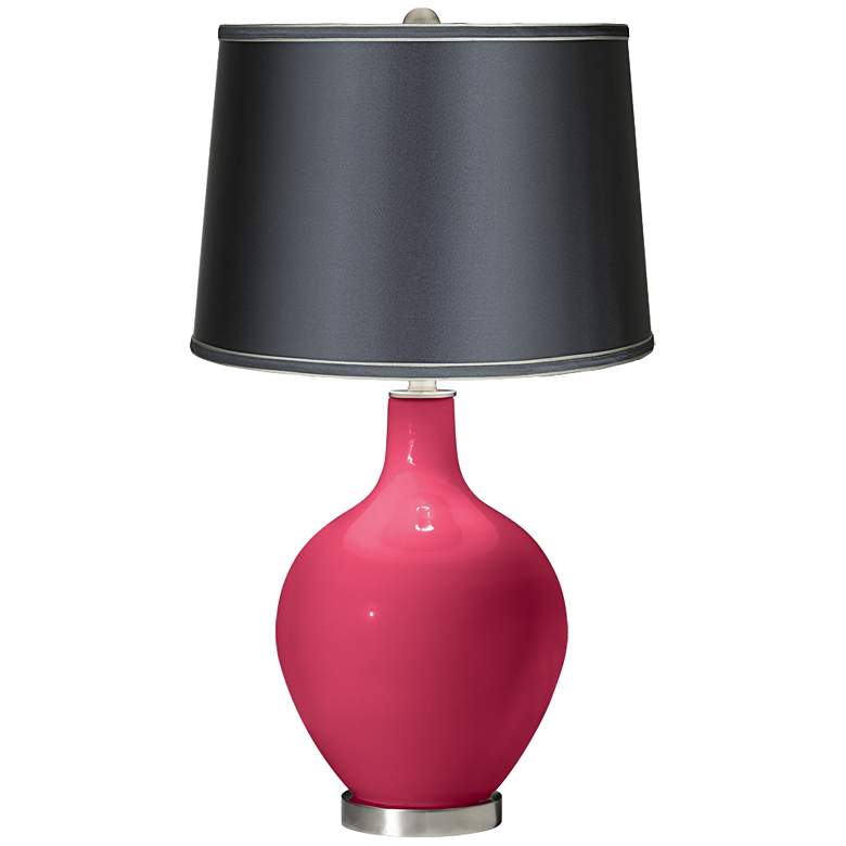 Image 1 Eros Pink - Satin Dark Gray Shade Ovo Table Lamp