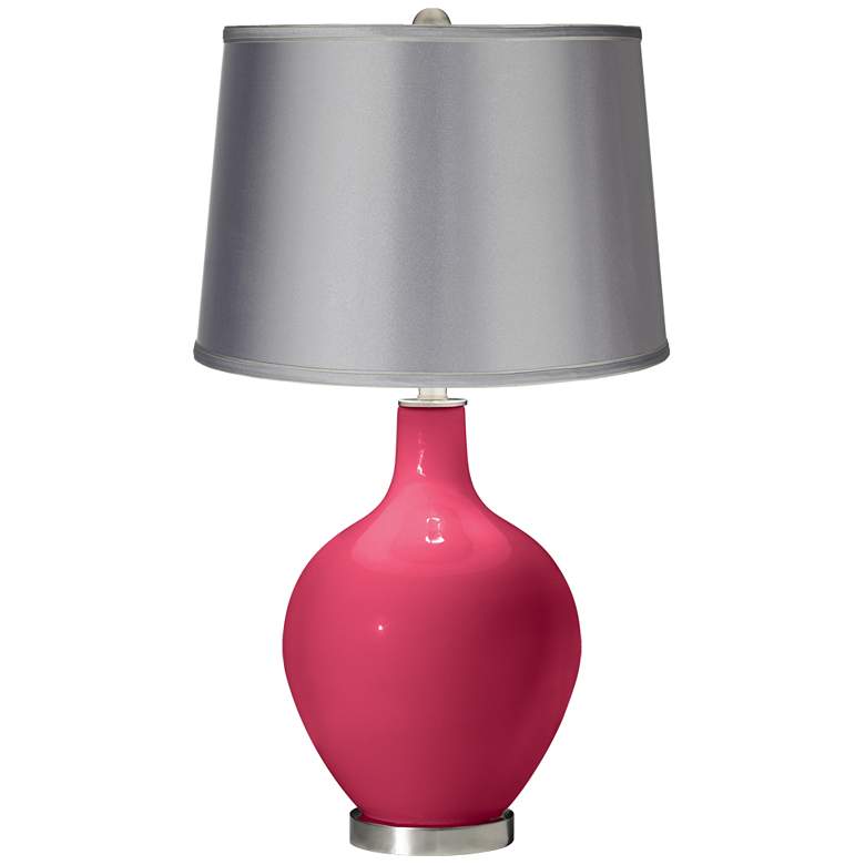 Image 1 Eros Pink - Satin Light Gray Shade Ovo Table Lamp