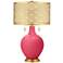 Eros Pink Toby Brass Metal Shade Table Lamp