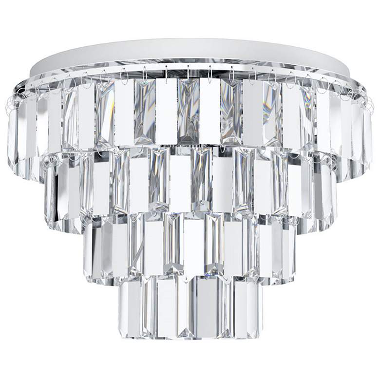 Image 1 Erseka - 20 inch 4-Tier Chandelier with Clear Crystals - Chrome Finish