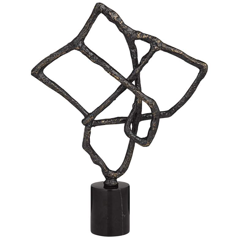 Image 1 Erudite 19" High Matte Black Metal Abstract Sculpture