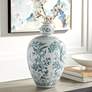 2_Erynn 16" High Green and White Ceramic Decorative Vase