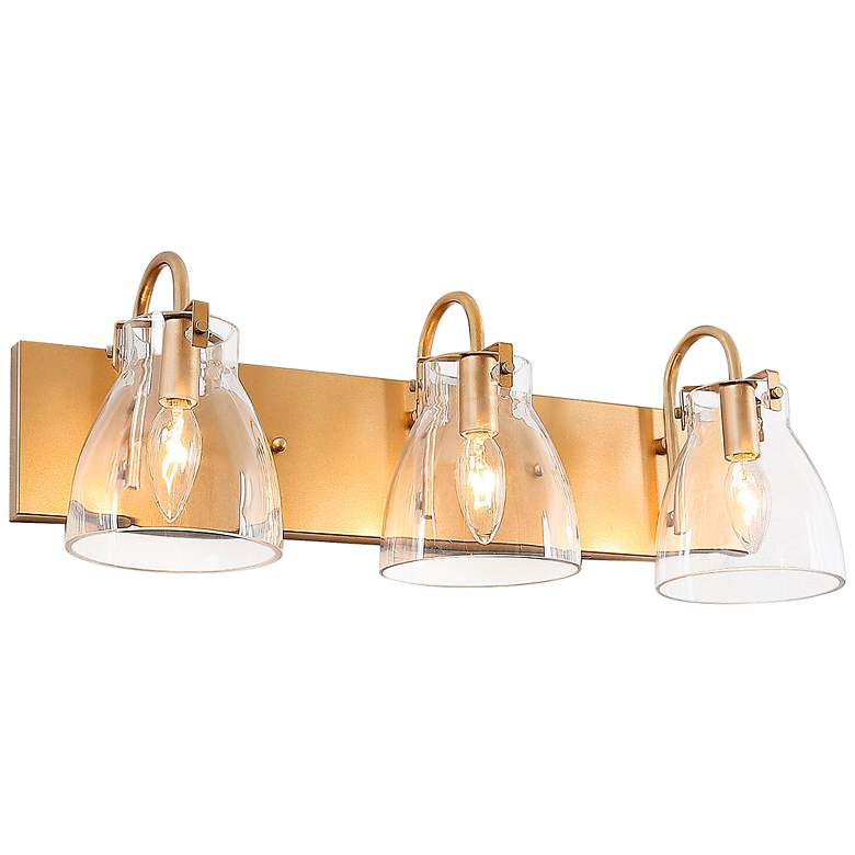 Image 1 Erythronium 22" Wide Matte Gold 3-Light Bath Light