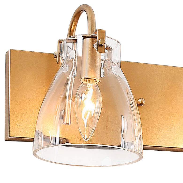Image 2 Erythronium 22" Wide Matte Gold 3-Light Bath Light more views