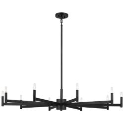 Erzo 48 Inch 10 Light Chandelier in Black