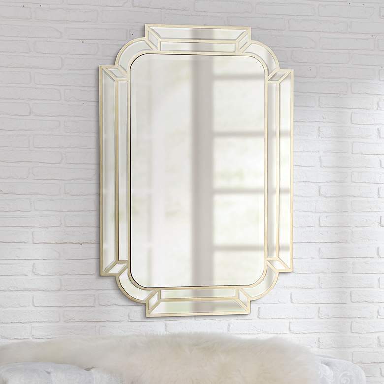 Image 1 Esbon Double Crown Champagne 25 inchx38 inch Wall Mirror