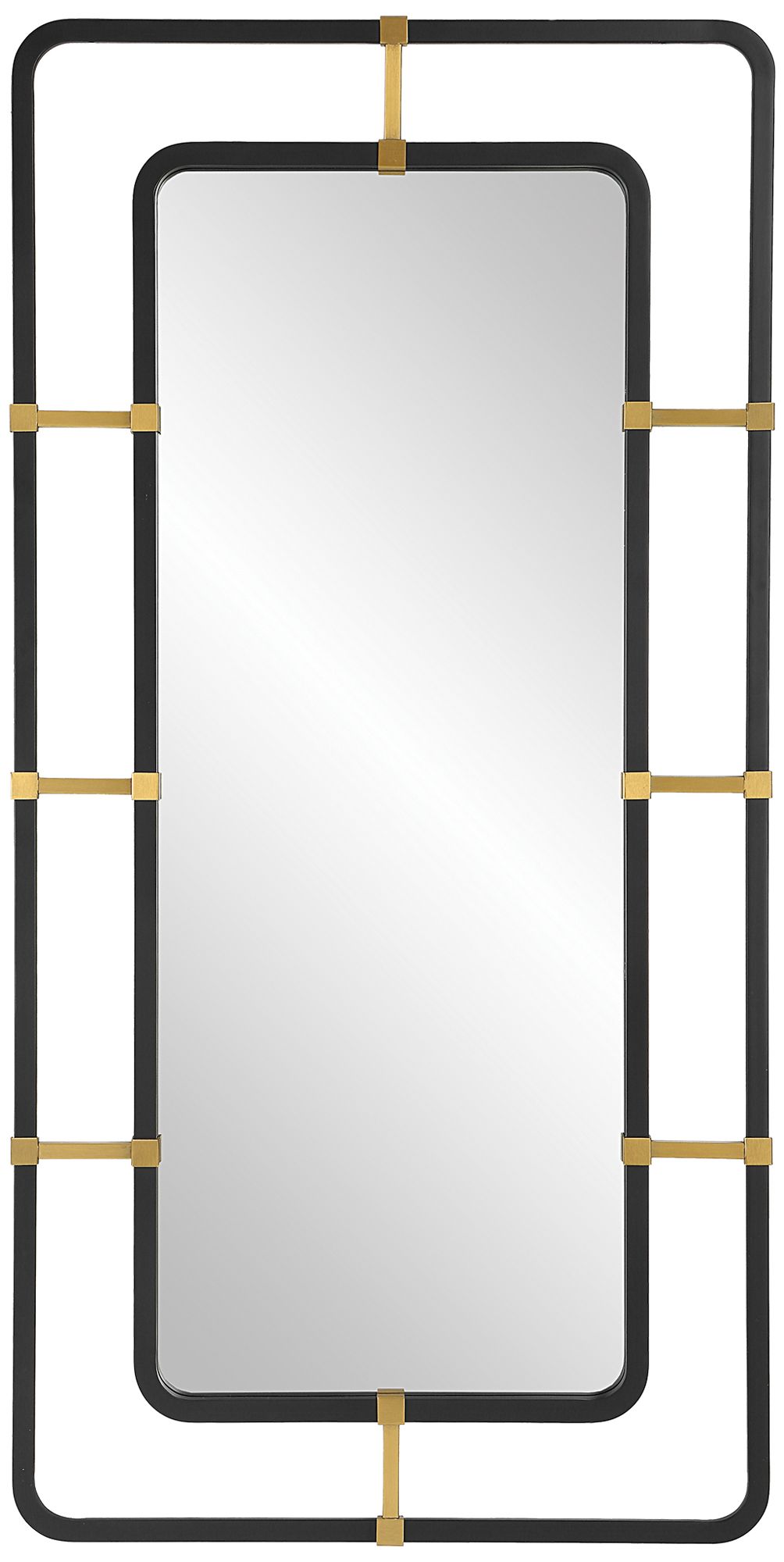 Escapade Matte Black 26" x 52" Rectangular Wall Mirror