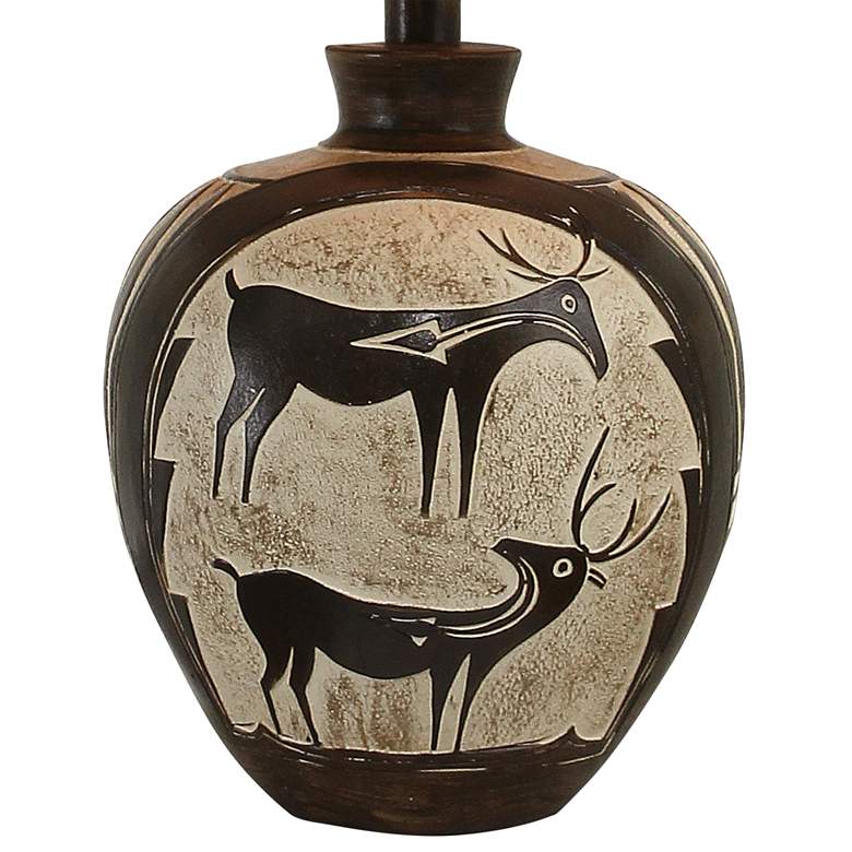 Image 3 Escondido Distressed Brown Pot Rustic Southwest Style LED Deer Table Lamp more views