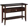 2_Eski 44" Wide Dark Walnut 1-Drawer 2-Shelf Console Table