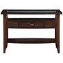 3_Eski 44" Wide Dark Walnut 1-Drawer 2-Shelf Console Table more views