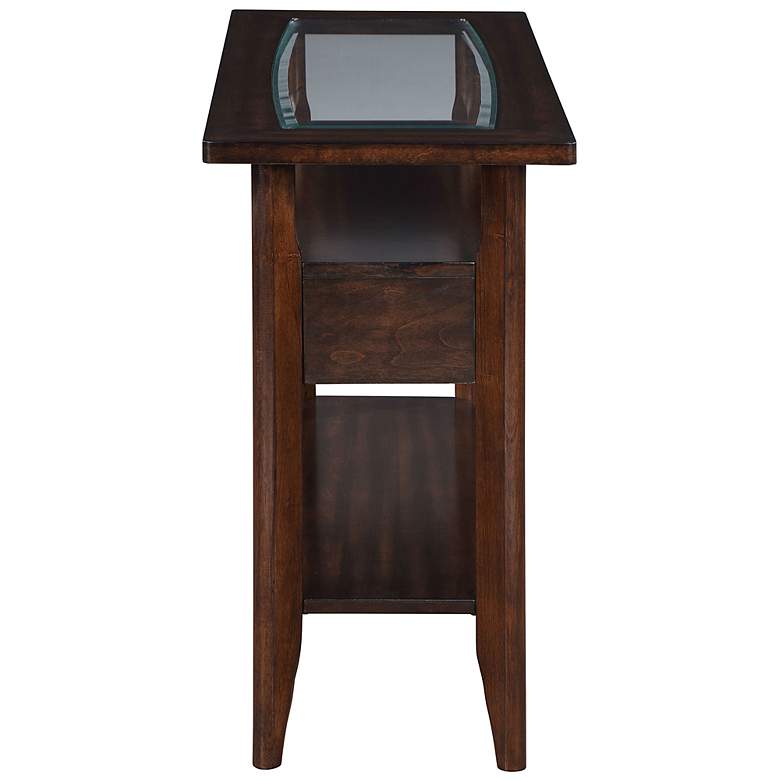 Image 4 Eski 44" Wide Dark Walnut 1-Drawer 2-Shelf Console Table more views