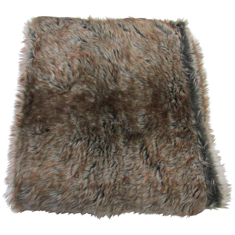 Image 1 Eskimo Brown Faux Fur Decorative Throw Blanket