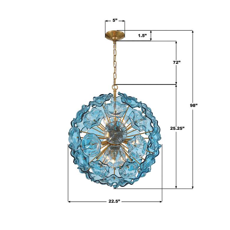 Image 7 Esme 9 Light Aged Brass Pendant more views