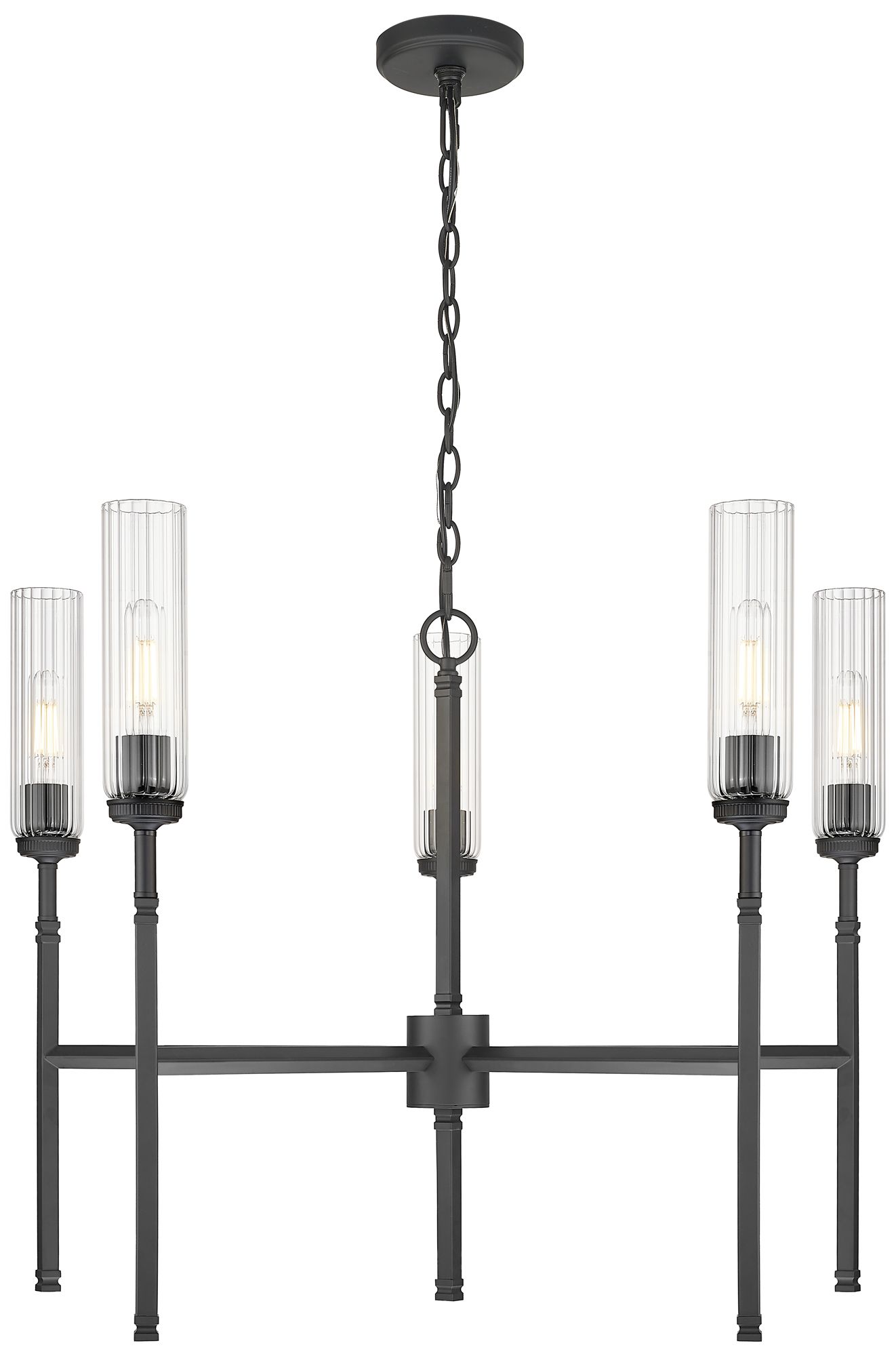 Esme by Z-Lite 32 inch Matte Black 5 Light Chandelier