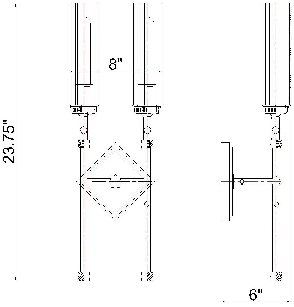 Esme by Z-Lite Modern Gold 2 Light Wall Sconce
