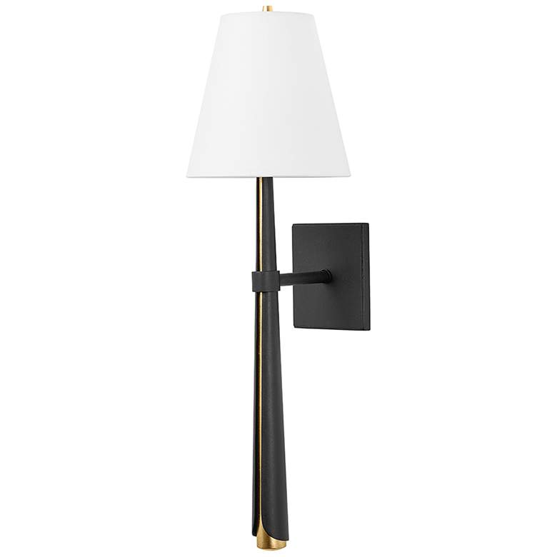 Image 1 Esmeralda 27 1/4" High Textured Black Wall Sconce