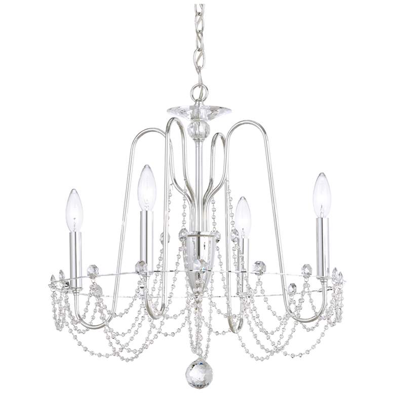 Image 1 Esmery 21.5"H x 21"W 4-Light Crystal Chandelier in Silver