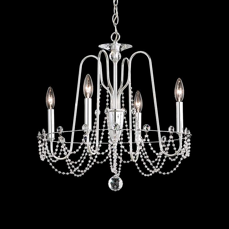Image 3 Esmery 21.5"H x 21"W 4-Light Crystal Chandelier in Silver more views
