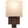 Espille Calcite Glass 13" High Bronze Wall Sconce with On-Off Switch
