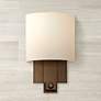 Espille Calcite Glass 13" High Bronze Wall Sconce with On-Off Switch