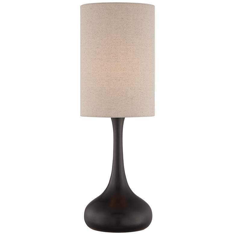 Image 3 Espresso Bronze Droplet Modern Table Lamp with Cylinder Shade