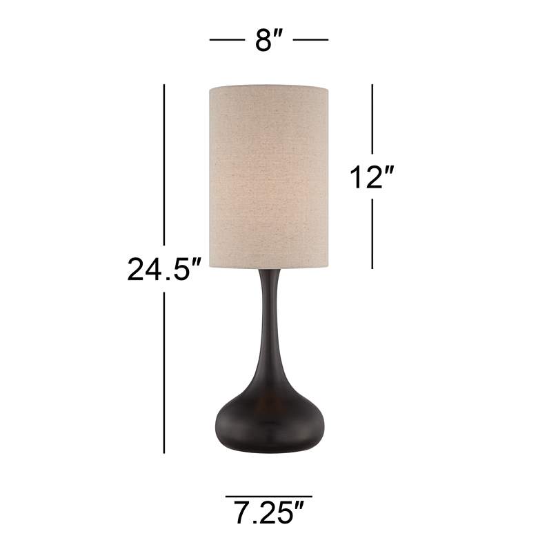 Image 5 Espresso Bronze Droplet Modern Table Lamp with Cylinder Shade more views
