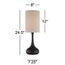 Espresso Bronze Droplet Modern Table Lamp with Cylinder Shade in scene
