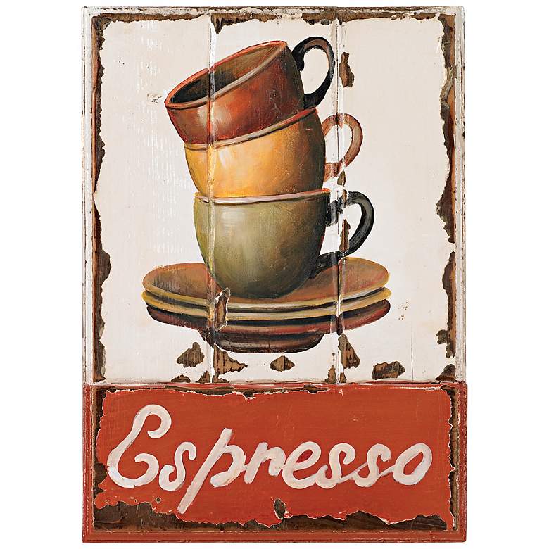 Image 1 Espresso Cups Antique 16 inch High Wall Art