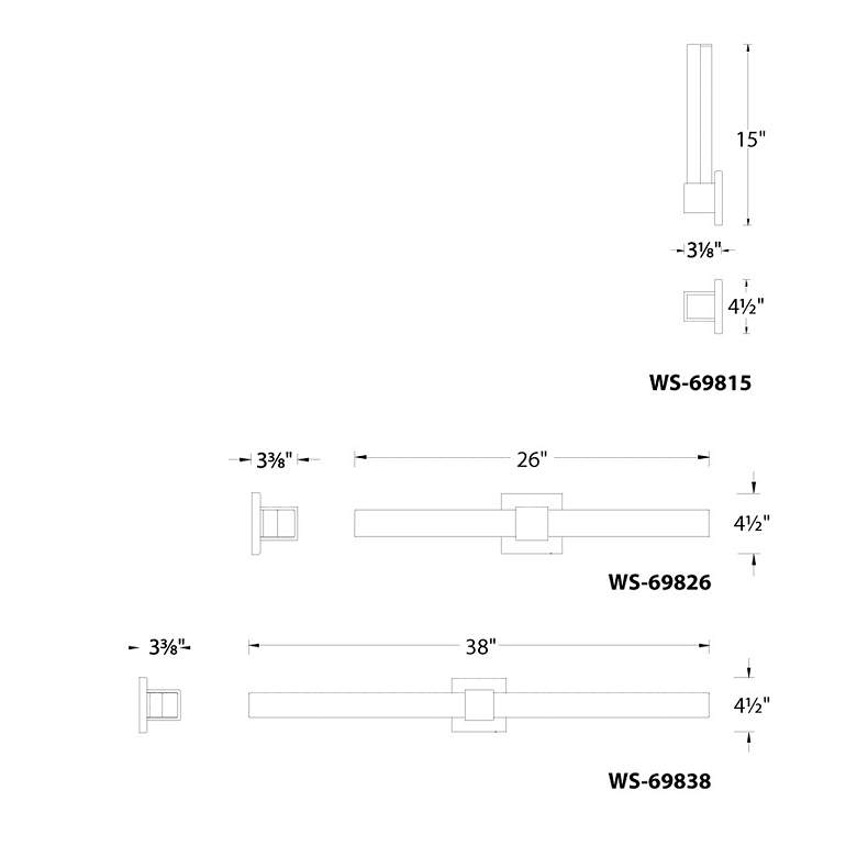 Image 3 Esprit 15"H x 4.5"W 2-Light Bath Vanity and Wall Light in Brushed more views