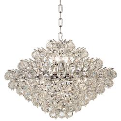 Essa 24&quot; Wide Chrome and Crystal Pendant Light